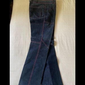 Womens straight leg suede jeans